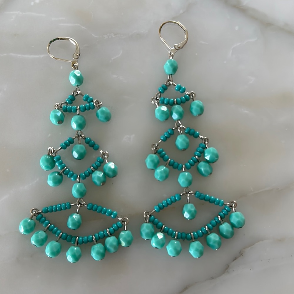 Vintage Barney’s of New York turquoise and sterling silver earrings.
